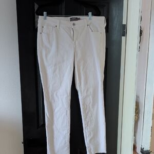 Torrid White Straight Leg Jeans Frayed Hem